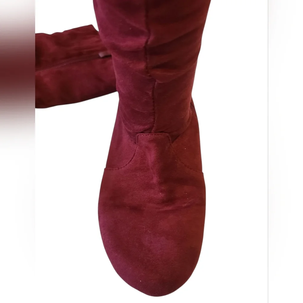 Forever‎ 21 Boots Faux Velvet Slouch Flat Heel Women's Size 7.5